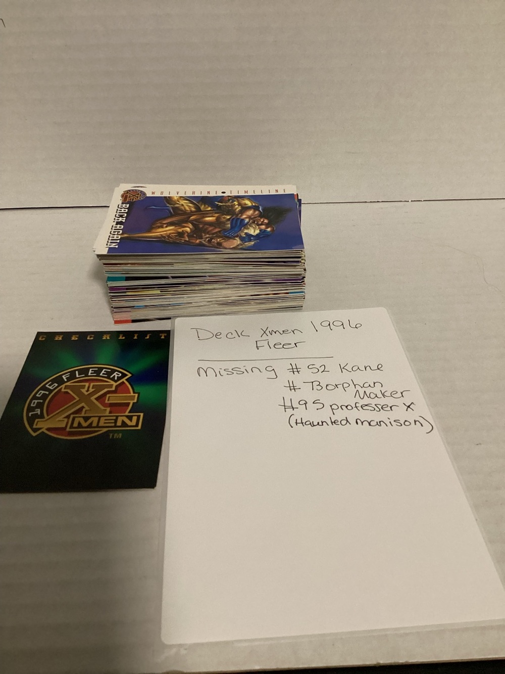 1996 Fleer X-Men Cards- 97 cards out of 100
